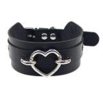 Black PU Leather Punk Choker Necklace for Women