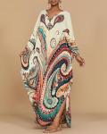 Plus Size Ethnic Print Beach Kaftan Dress