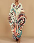 Plus Size Ethnic Print Beach Kaftan Dress