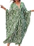 Yanziliu V-Neck Tie Dye Beach Kaftan Dress