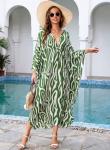 Yanziliu V-Neck Tie Dye Beach Kaftan Dress