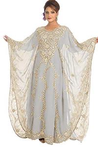 WUBU Women's White Maxi Kaftan Dress