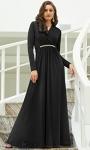 Plus Size Long Sleeve Black Kaftan Dress