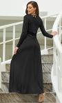 Plus Size Long Sleeve Black Kaftan Dress