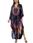 Plus Size Batwing Sleeve Kaftan Dress for Women