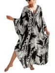 Plus Size Boho V-Neck Kaftan Maxi Dress
