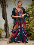 Lightweight Plus Size Butterfly Kaftan Beach Cover-up