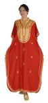 Moroccan Red Cotton Kaftan Dress for Women