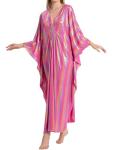 Sparkly Glitter Batwing Sleeve Women’s Kaftan Dress