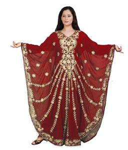 Burgundy Maxi Kaftan Dress for Special Occasions