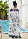 Plus Size Tie Dye V-Neck Kaftan Dress