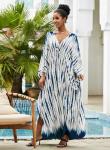 Plus Size Tie Dye V-Neck Kaftan Dress