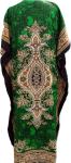 Women's Green Maxi Kaftan Kimono Dress