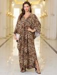 Plus Size Leopard Print Kaftan Beach Dress