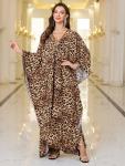 Plus Size Leopard Print Kaftan Beach Dress