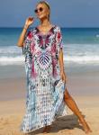 Yanziliu Women's V-Neck Batwing Kaftan Dress