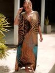 Plus Size Kaftan Swim Cover Up Maxi Dress