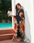 Elegant Black Floral Kaftan for Women 4XL