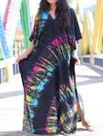 Plus Size Summer Print Kaftan Beach Dress