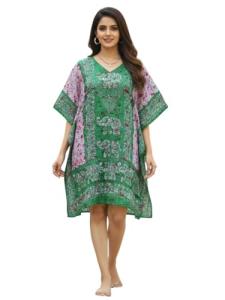 Plus Size Green Kaftan Dress for Women