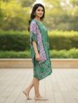 Plus Size Green Kaftan Dress for Women