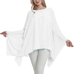 Wiiiwish Women's Sheer Chiffon Batwing Kaftan Top