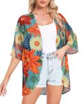 Colorful Gardens Women's Kaftan Kimono Top