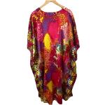 Boho Abstract Print V Neck Kaftan Dress