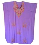 Purple Bohemian Embroidered Maxi Kaftan for Women