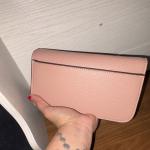 Pink Textured Shoulder Bag with Gold Hardware