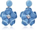 Blue Floral Dangle Earrings - Boho Style Jewelry