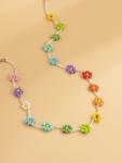 Colorful Beaded Flower Necklace for Women and Girls