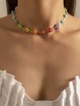 Colorful Beaded Flower Necklace for Women and Girls