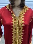 Moroccan Hooded Kaftan with Gold Embroidery
