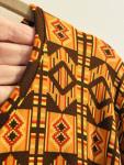 Kente Print Kaftan Dress in Brown Red Yellow
