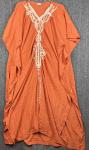 Orange White Ethnic Boho Kaftan Dress for Women
