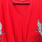 Vintage Butterfly Kaftan Dress in Red