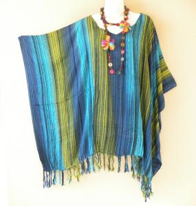 Tie Dye Stripes Women’s Kaftan Poncho Blouse