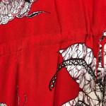 Vintage Butterfly Kaftan Dress in Red