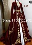 Velvet Custom Kaftan Dress with Long Sleeve Cape