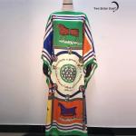 Trendy Printed Silk Kaftan Maxi Dress for Women