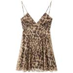 Leopard Print Backless Kaftan Dress for Summer