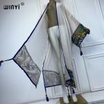 Sexy See-Through Embroidered Long Kaftan Beachwear