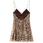 Leopard Print Backless Kaftan Dress for Summer