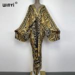 Bohemian V-Neck Silk Rayon Beach Kaftan Dress