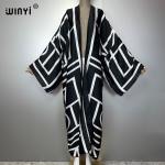 Geometric Print Women's Kaftan Cardigan Dress