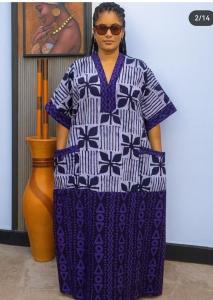 Plus Size African Print Kaftan Dress for Women