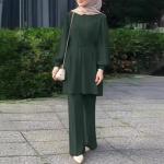 Elegant Long Sleeve Kaftan Set with Belt