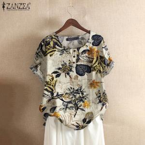 ZANZEA Floral Cotton Kaftan Shirt for Women