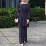 Elegant Long Sleeve Kaftan Set with Belt